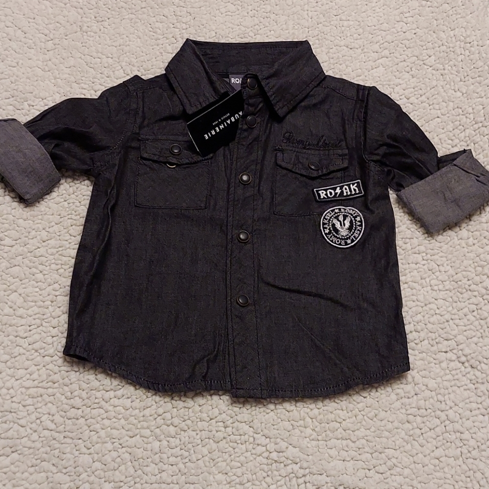 Romy & Aksel black denim shirt